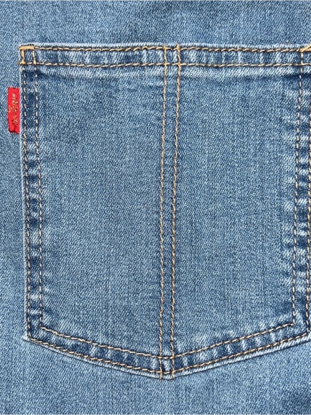 Levi’s Kids Denim Overalls Girls Size 12 Blue Stretch Bootcut Logo Strap - Picture 9 of 10